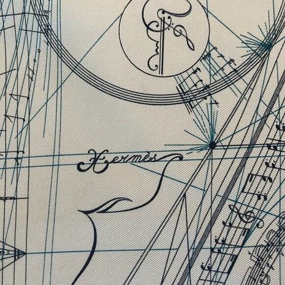 Hermes Gavroche La Musique des Spheres - white/cream with green 45cm - Picture 10 of 12